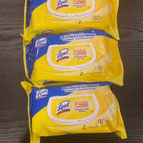 Lysol disinfecting wipes 3 packs of 80 ct - Picture 2 of 2